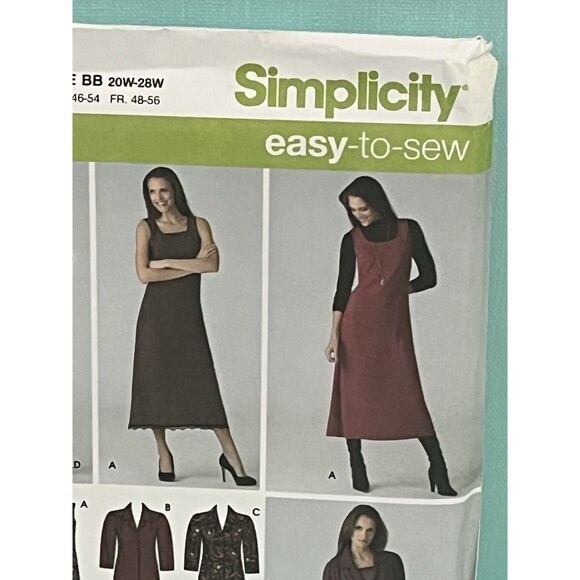 Simplicity Women's Pattern 3700 Size 20W-28W UNCUT Modest Jumper Dress - Picture 6 of 8